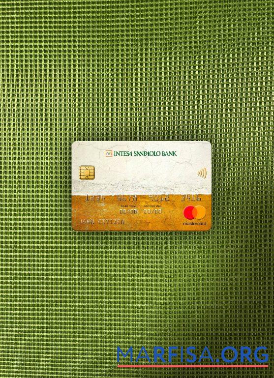 Словения Intesa Sanpaolo Банковский, Poslovalnica Koper Банковский mastercard фотообраз Лицевая сторона образец