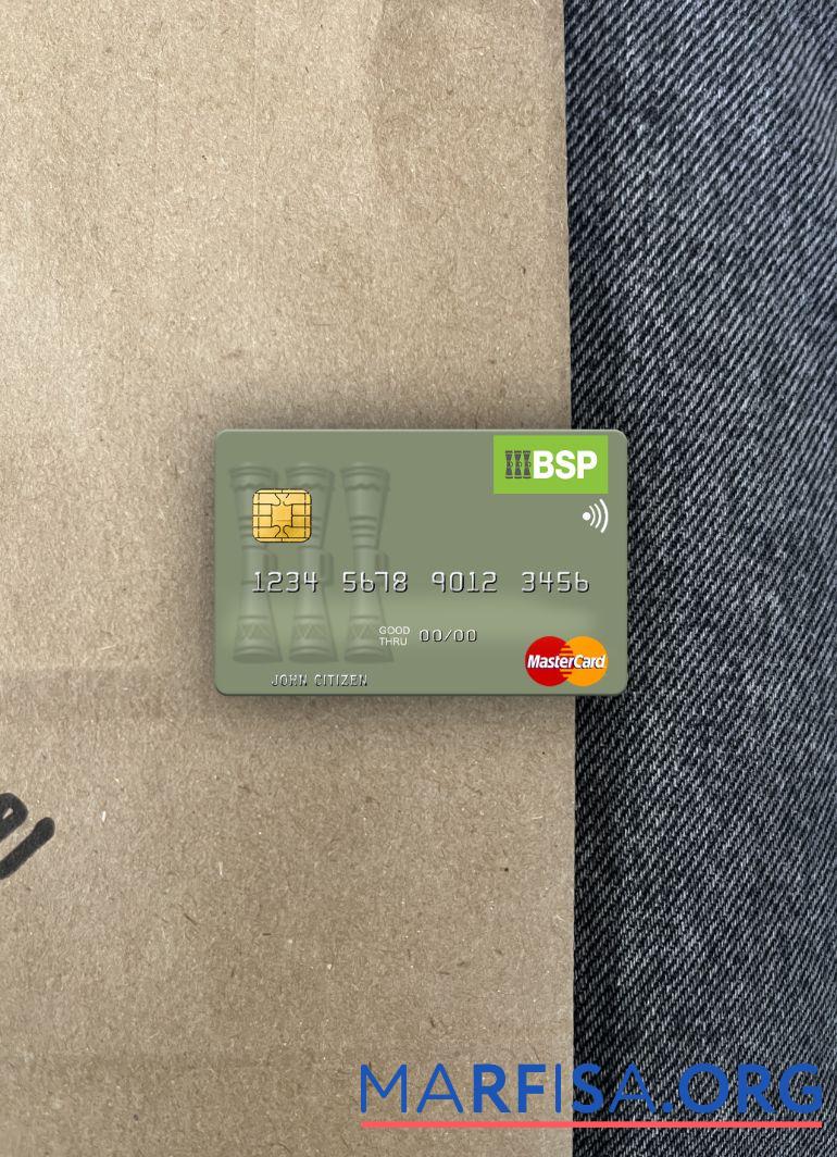 Соломоновы Острова BSP Банковский mastercard фотообраз Лицевая сторона шаблон