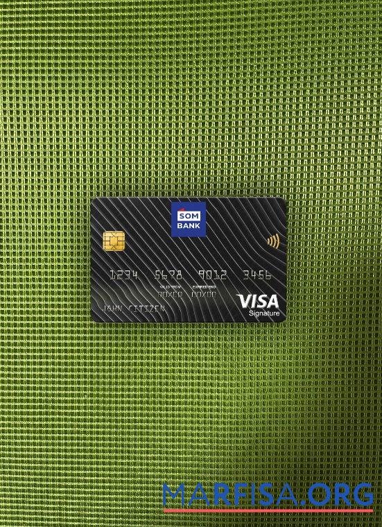 Сомали Sombank Виза Подпись Карта фотообраз Лицевая сторона образец
