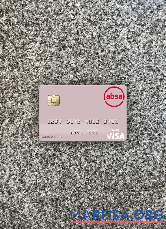 Южная Африка Absa Group Limited Виза Дебет Карта фотообраз Лицевая сторона образец
