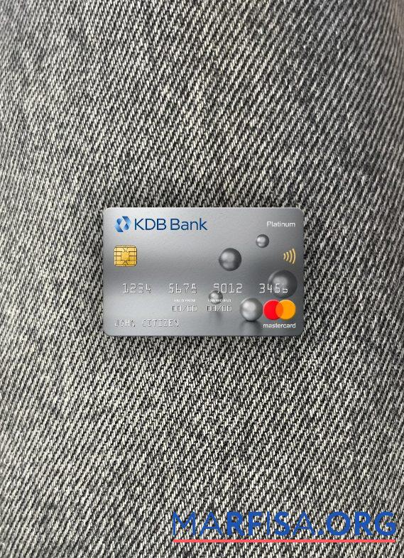 Южная Корея KDB Банковский mastercard platinum фотообраз Лицевая сторона шаблон
