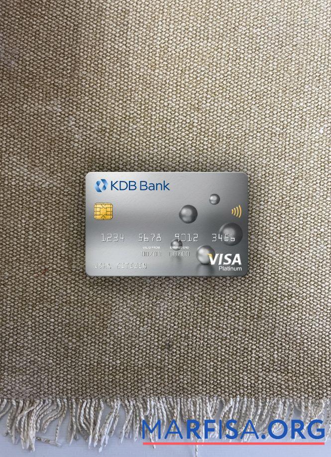 Южная Корея KDB Банковский Виза platinum Карта фотообраз Лицевая сторона образец