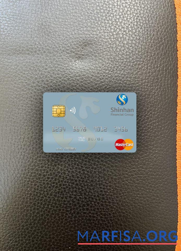 Южная Корея Shinhan Financial Group mastercard фотообраз Лицевая сторона образец