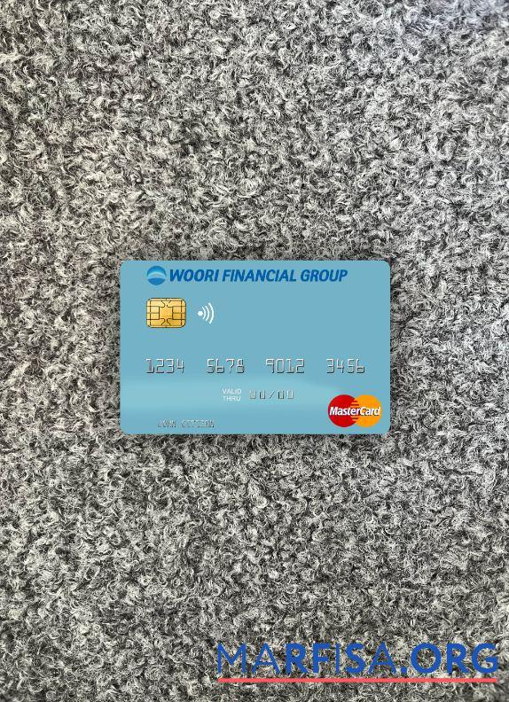 Южная Корея Woori Financial Group mastercard фотообраз Лицевая сторона шаблон