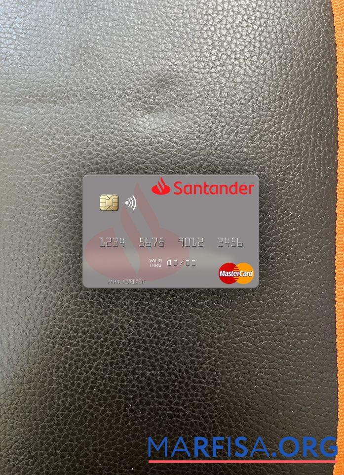 Испания Banco Santander mastercard фотообраз Лицевая сторона дизайн