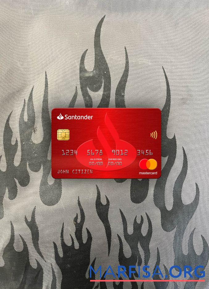 Испания Santander Банковский mastercard фотообраз Лицевая сторона предпросмотр
