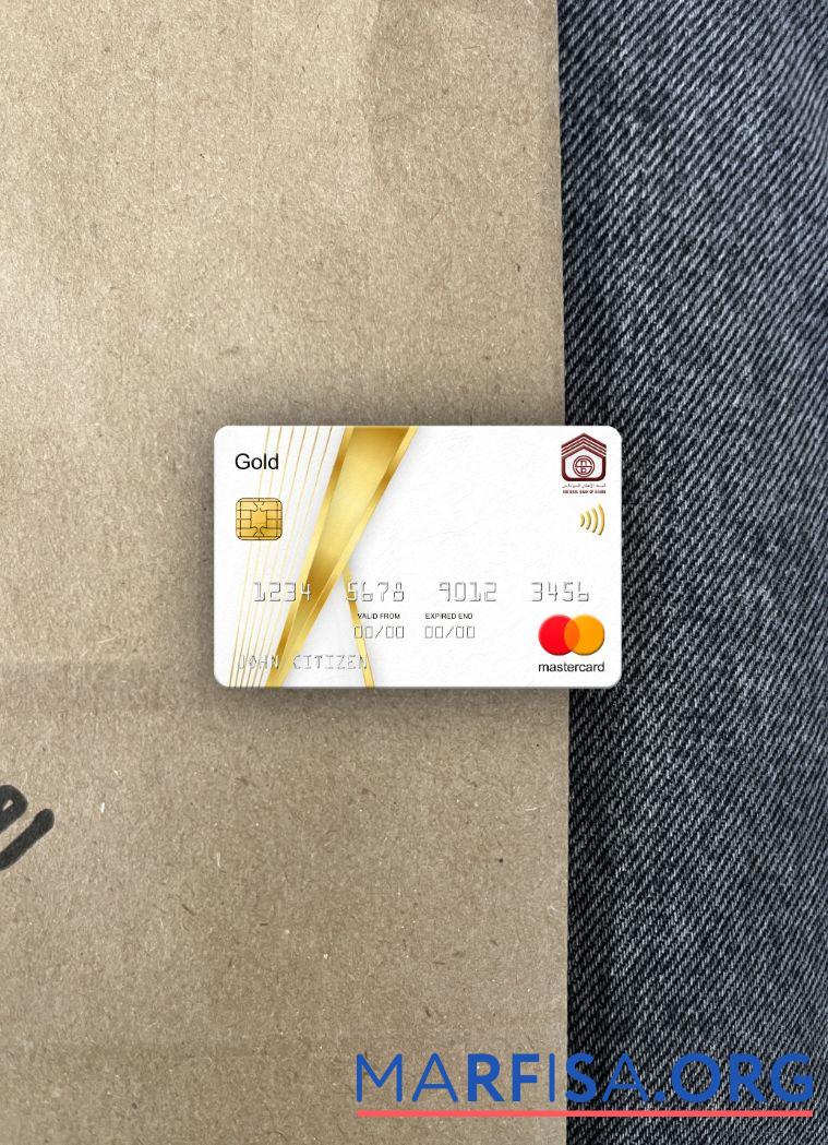 Судан национальный Банковский mastercard gold фотообраз Лицевая сторона образец