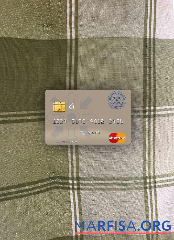 Суринам Centrale Банковский van Суринам mastercard фотообраз Лицевая сторона дизайн