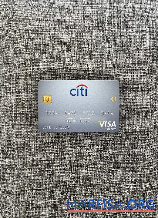 Швеция Citibank Виза platinum Карта фотообраз Лицевая сторона макет