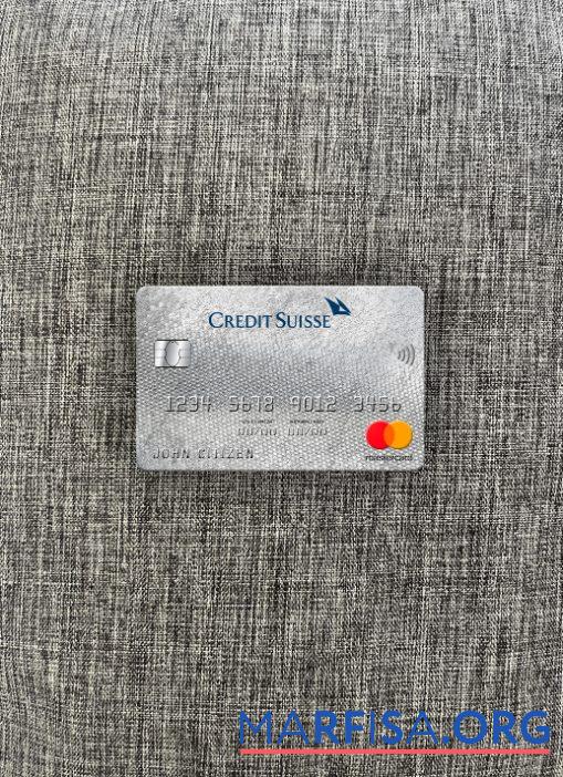 Швейцария Кредит Suisse Банковский mastercard фотообраз Лицевая сторона шаблон
