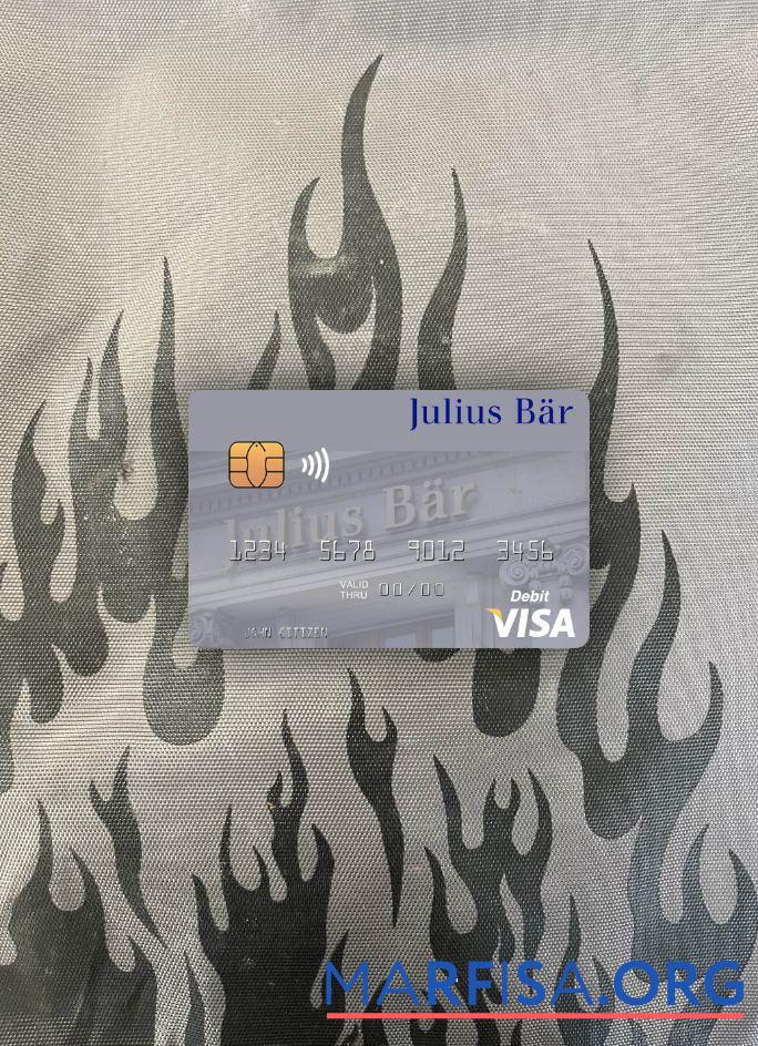 Швейцария Julius Baer Group AG Виза Дебет Карта фотообраз Лицевая сторона макет