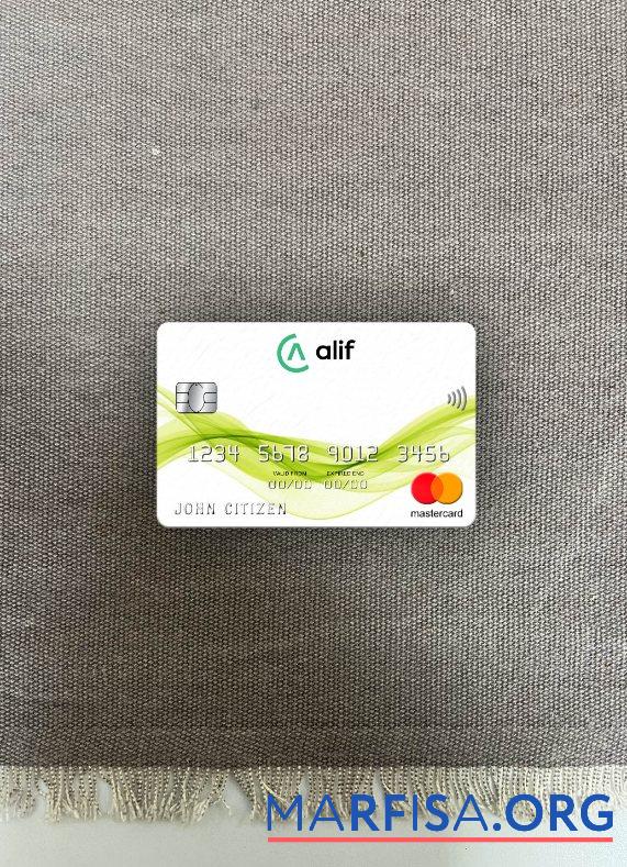 Таджикистан Alif Банковский mastercard фотообраз Лицевая сторона дизайн