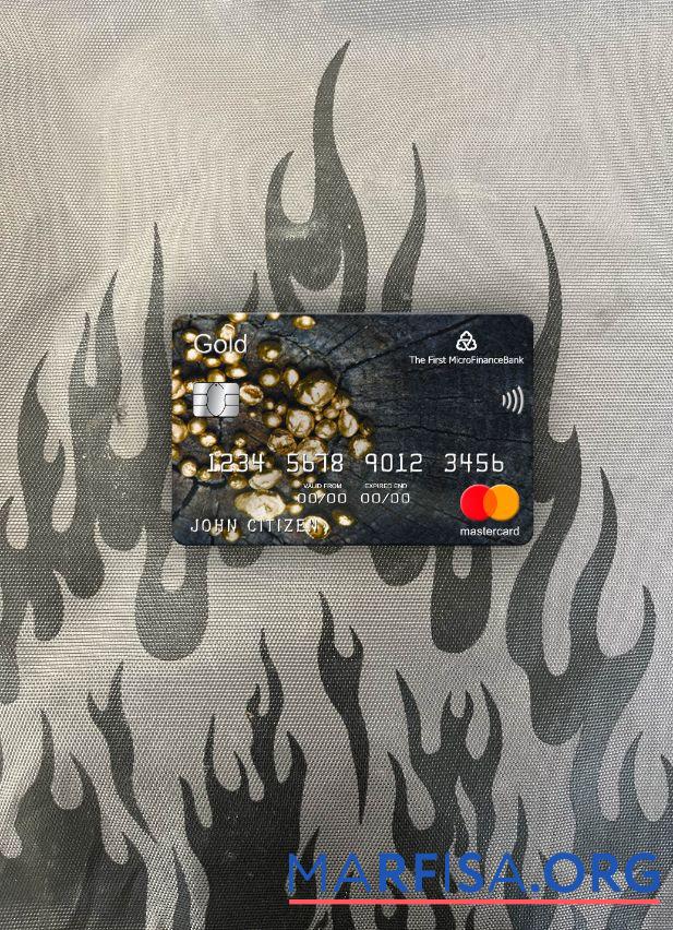 Таджикистан The First MicroFinance (FMFB) Банковский mastercard gold фотообраз Лицевая сторона образец