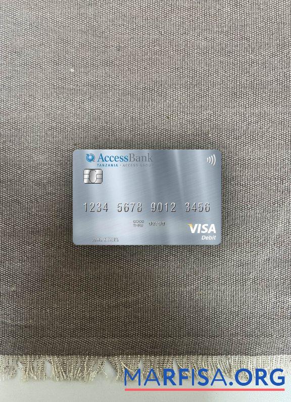Танзания AccessBank Виза Дебет Карта фотообраз Лицевая сторона дизайн