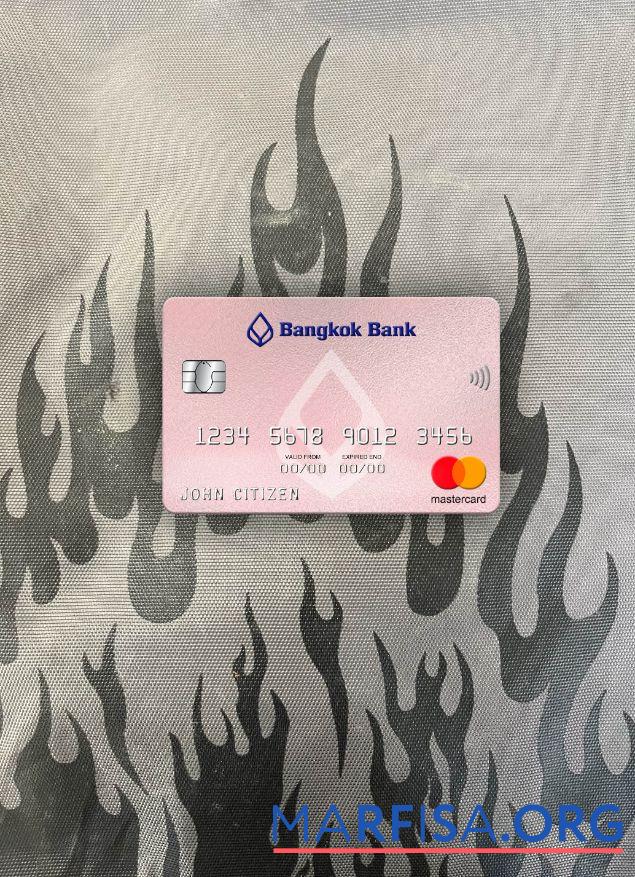 Таиланд Bangkok Банковский mastercard фотообраз Лицевая сторона шаблон