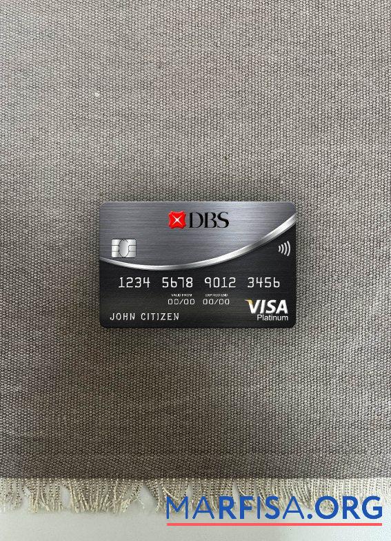 Таиланд DBS Банковский platinum Виза Карта фотообраз Лицевая сторона макет