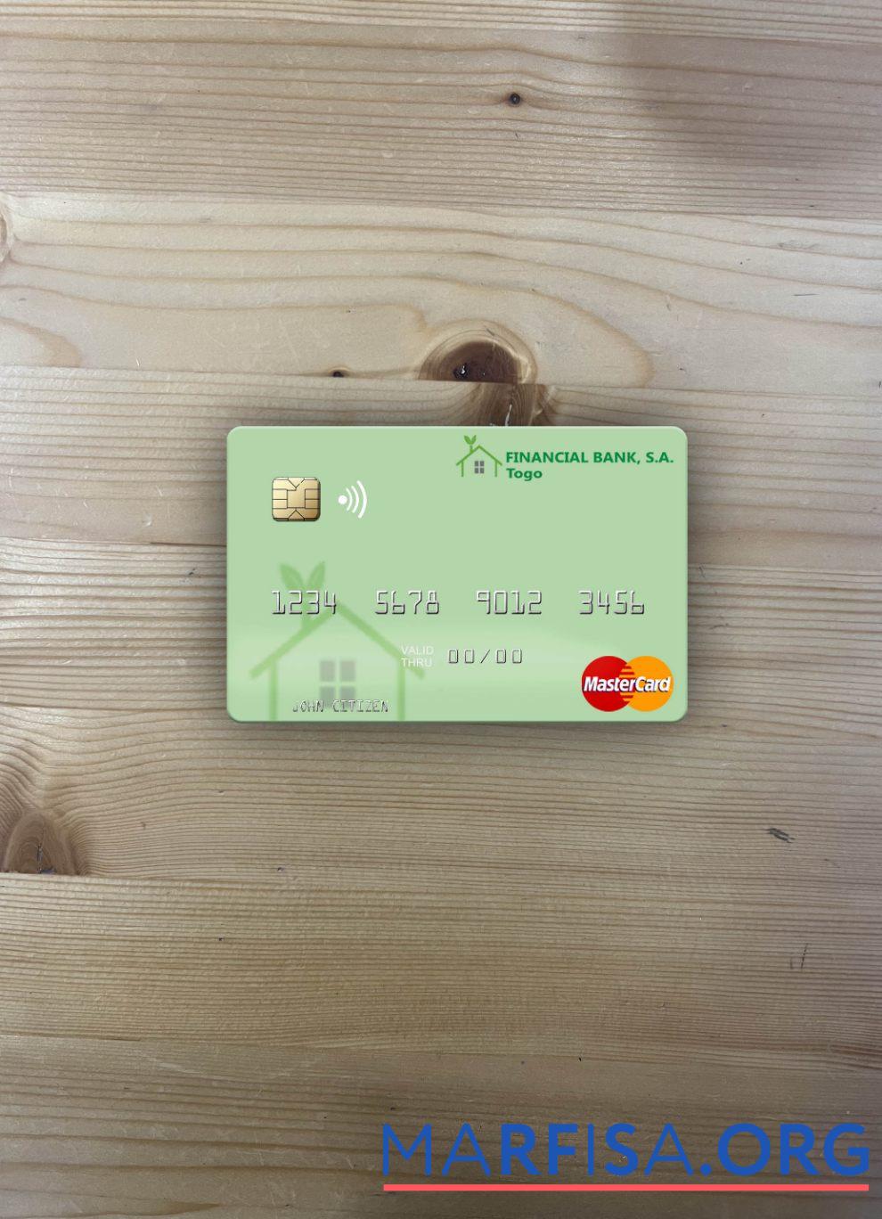 Того Financial Банковский mastercard фотообраз Лицевая сторона образец