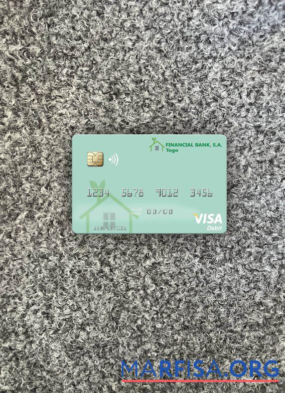 Того Financial Банковский Виза Дебет Карта фотообраз Лицевая сторона образец