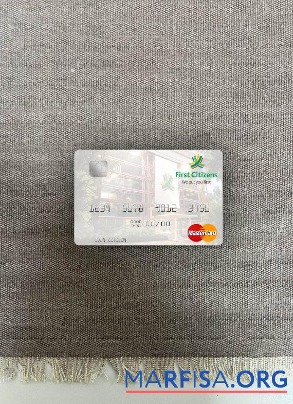 Тринидад и Тобаго First Citizes Банковский mastercard фотообраз Лицевая сторона образец