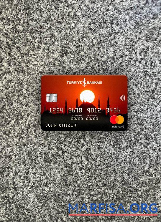 Турция Bankasi Банковский mastercard фотообраз Лицевая сторона образец