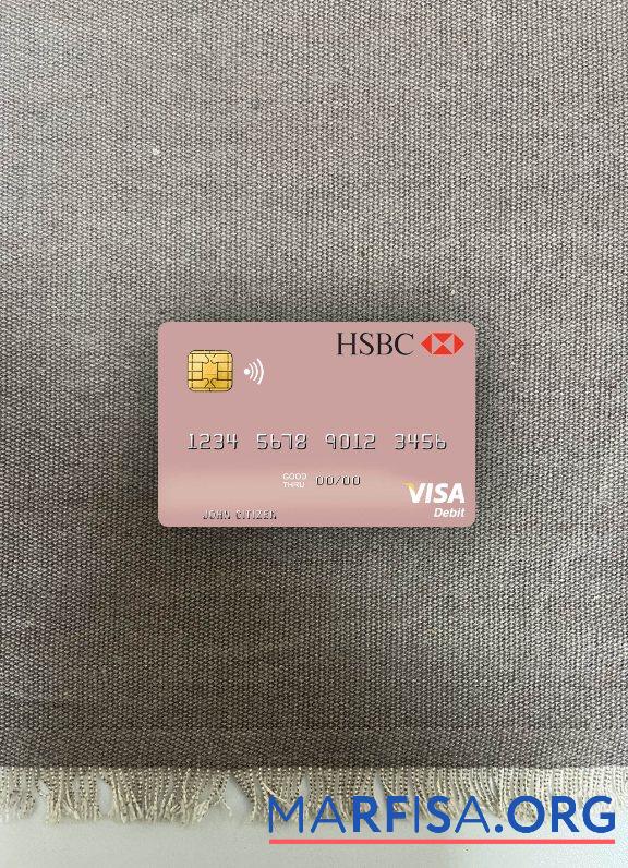 Турция HSBC Банковский Виза Дебет Карта фотообраз Лицевая сторона предпросмотр