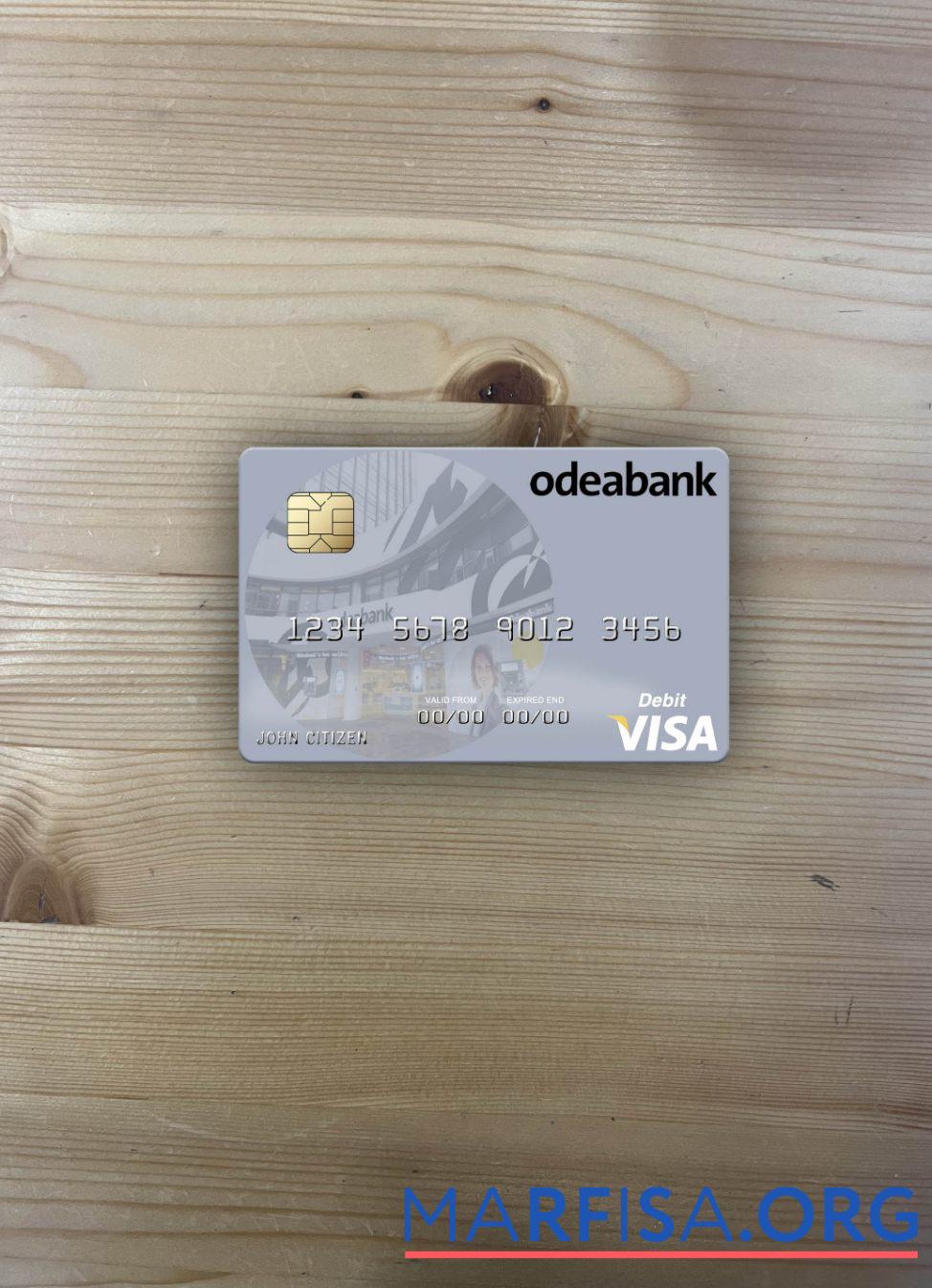 Турция Odeabank Виза Дебет Карта фотообраз Лицевая сторона предпросмотр