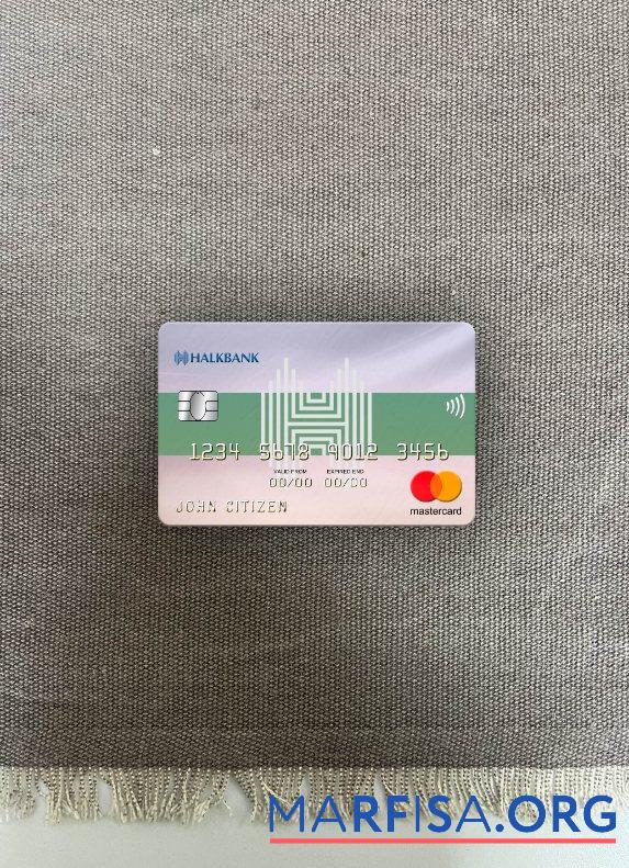 Туркменистан Halkbank mastercard фотообраз Лицевая сторона образец