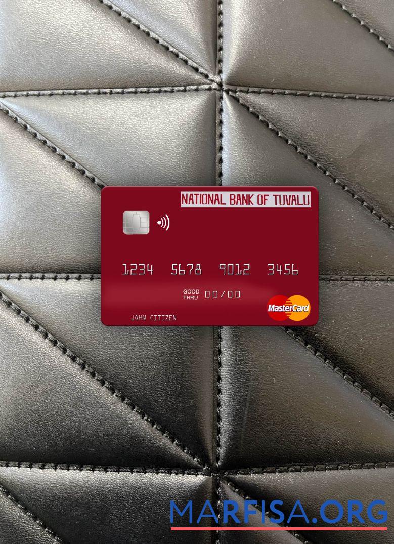 Тувалу национальный Банковский of Тувалу mastercard фотообраз Лицевая сторона шаблон
