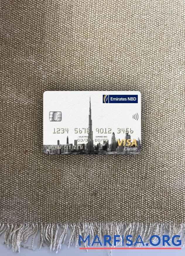 ОАЭ Dubai Emirates NBD Банковский Виза classic фотообраз Лицевая сторона макет