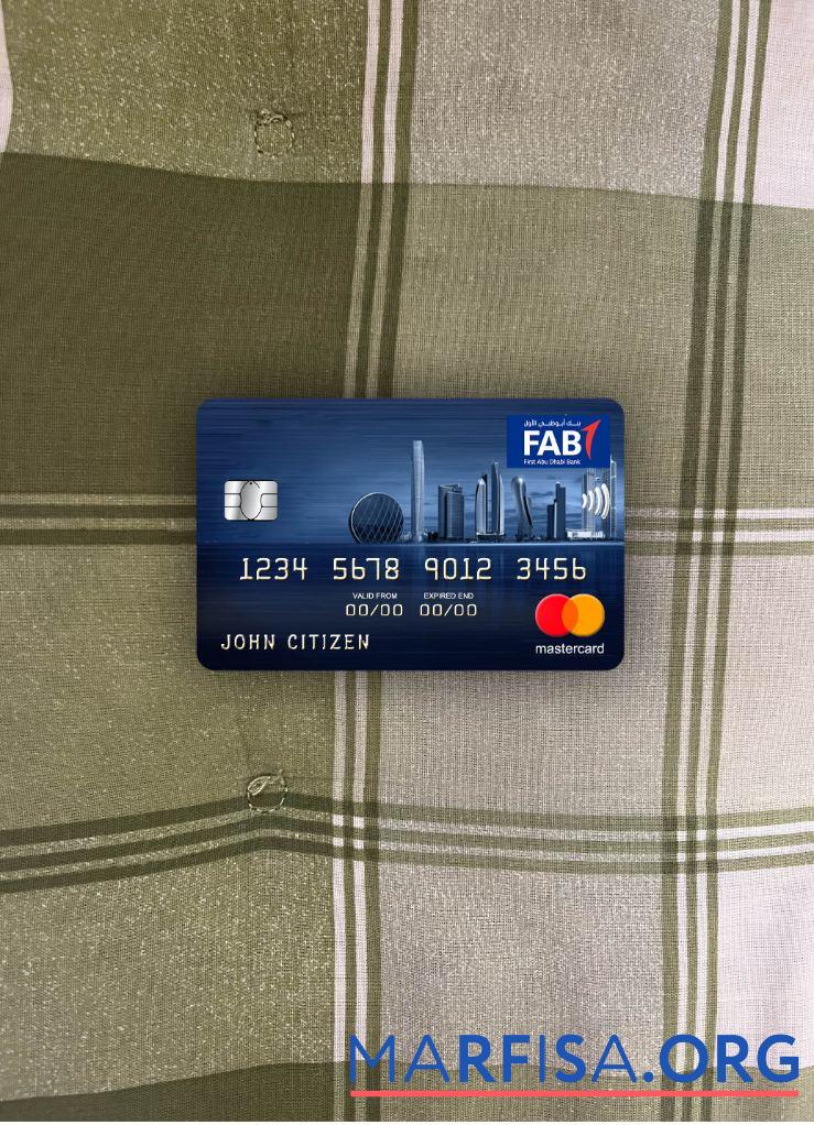 ОАЭ First Abu Dhabi Банковский mastercard фотообраз Лицевая сторона образец