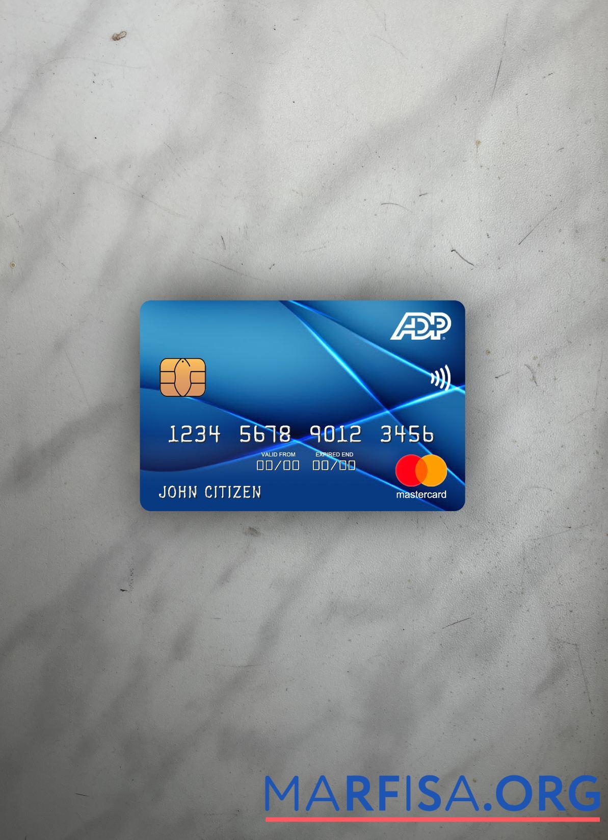 США ADP Earnings Банковский mastercard фотообраз Лицевая сторона шаблон