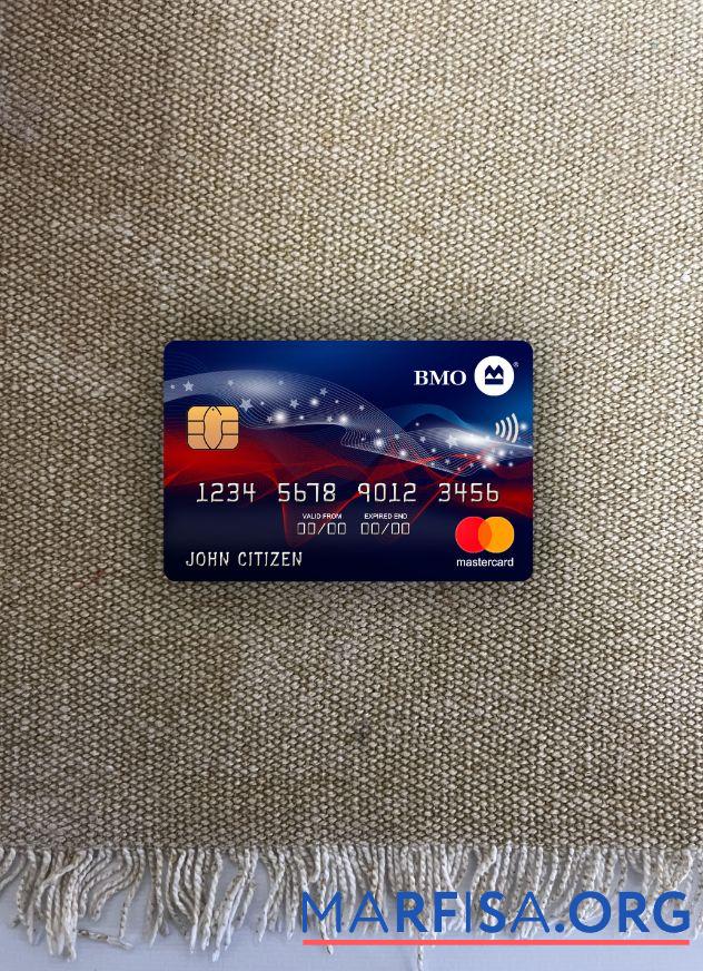 США BMO Банковский of Montreal Банковский mastercard фотообраз Лицевая сторона шаблон