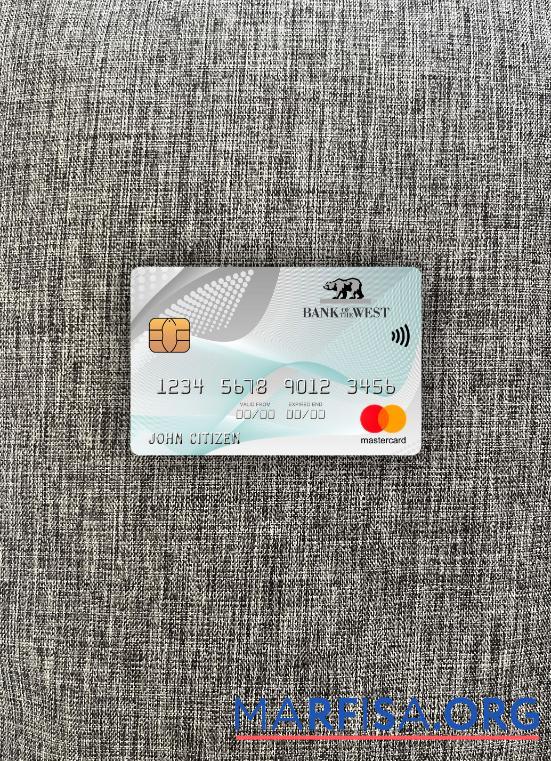США Банковский of the West Банковский mastercard фотообраз Лицевая сторона образец