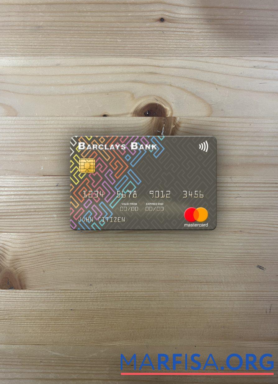 США Barclays Банковский mastercard фотообраз Лицевая сторона образец