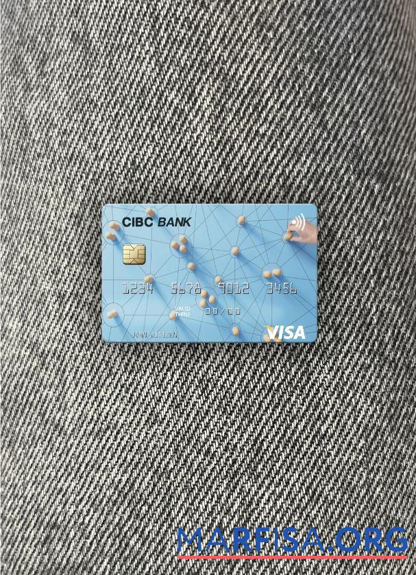 США CIBC Банковский Виза Карта фотообраз Лицевая сторона дизайн