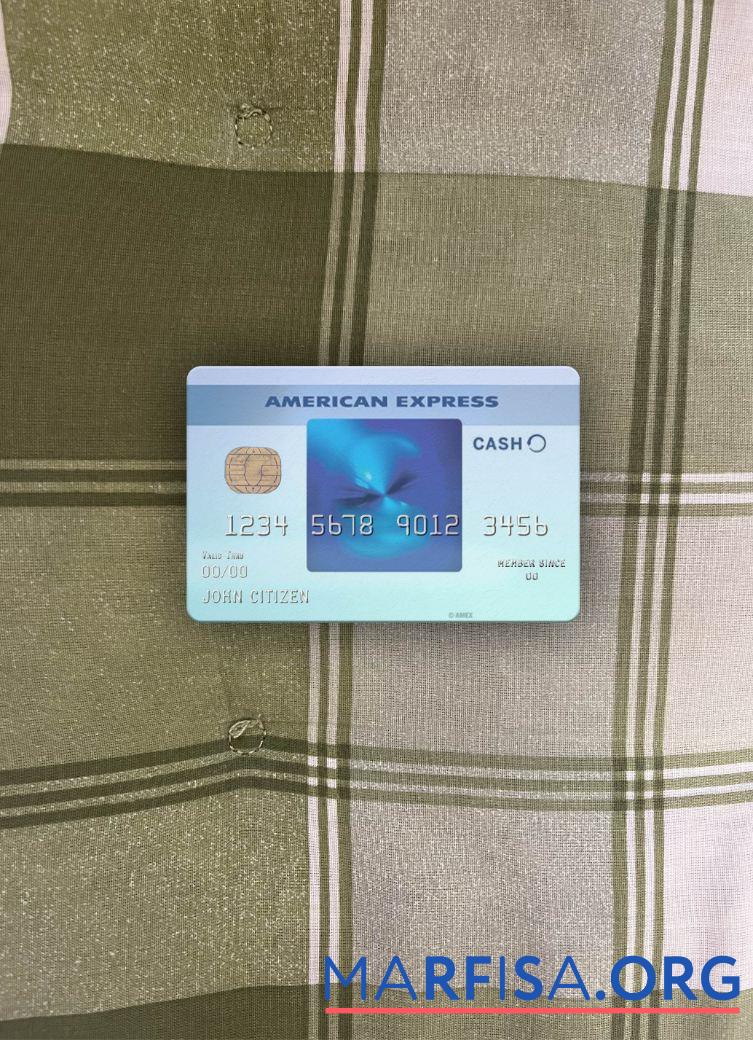 США California BlueVine Банковский синий Cash Everyday┬« Карта from AMEX фотообраз Лицевая сторона дизайн