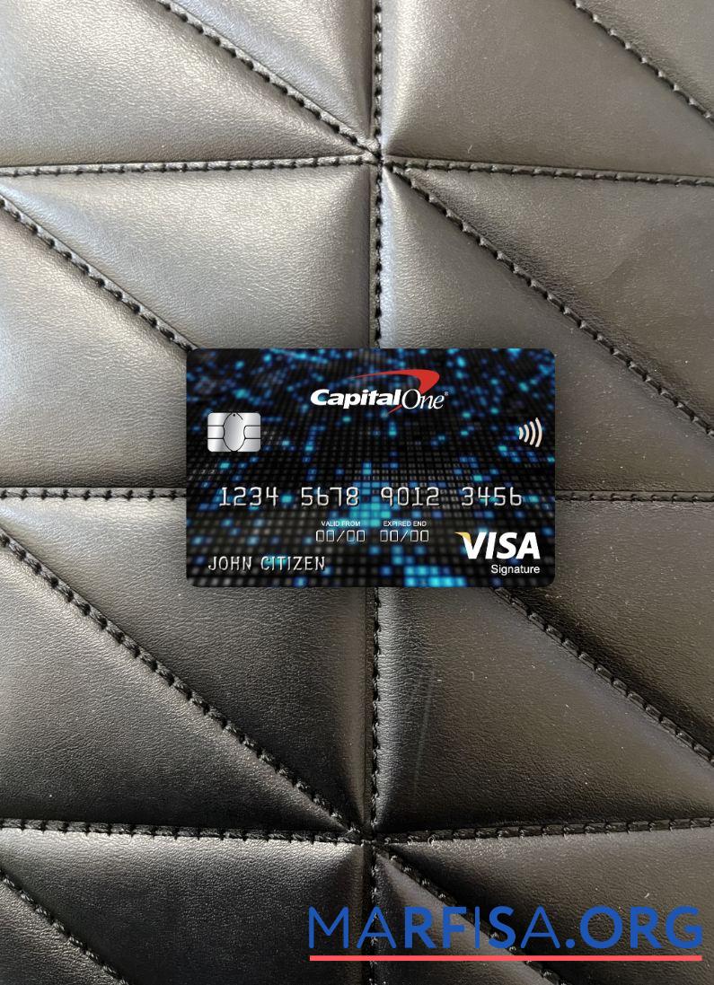 США Capital One Банковский Виза Подпись Карта фотообраз Лицевая сторона шаблон