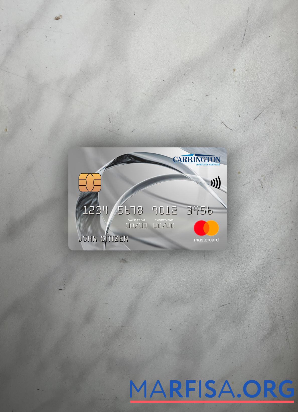 США Carrington Ипотека Services Банковский mastercard фотообраз Лицевая сторона дизайн