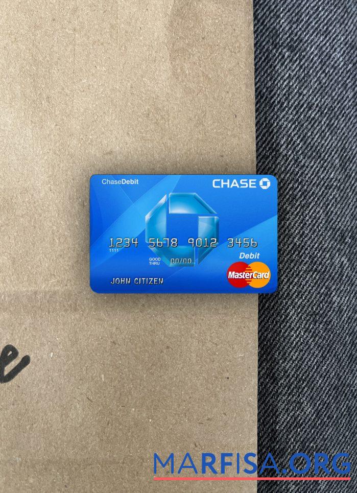 США Chase Банковский MasterCard Дебет фотообраз Лицевая сторона макет