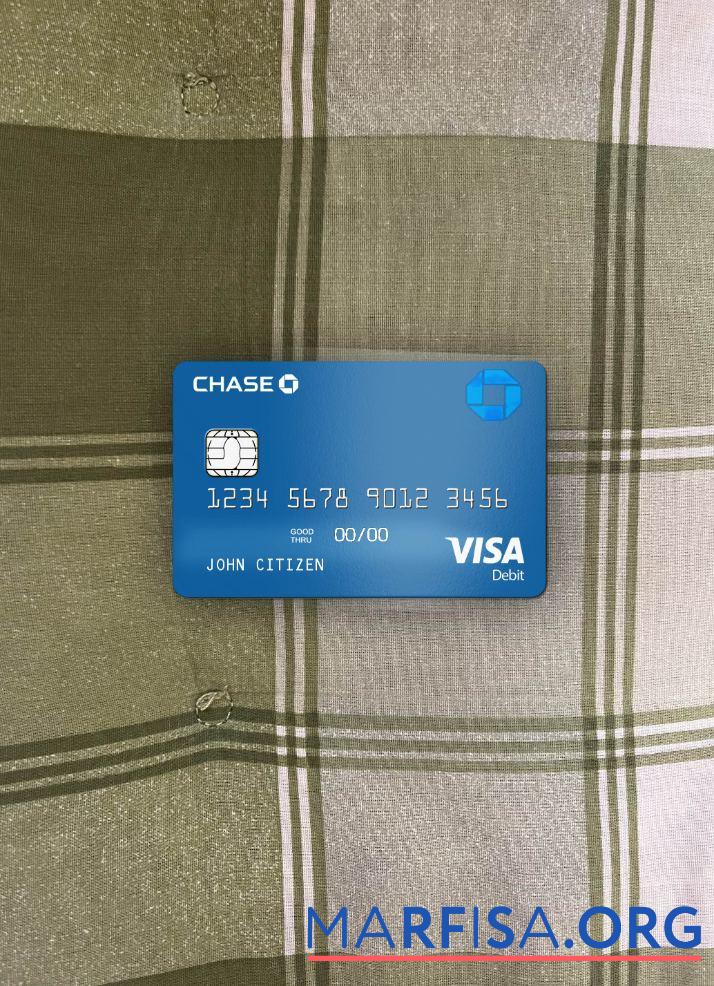 США Chase Банковский Виза Дебет Карта фотообраз Лицевая сторона шаблон