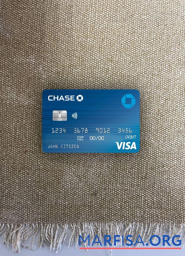 США Chase Банковский Виза Дебет Карта 2 фотообраз Лицевая сторона макет