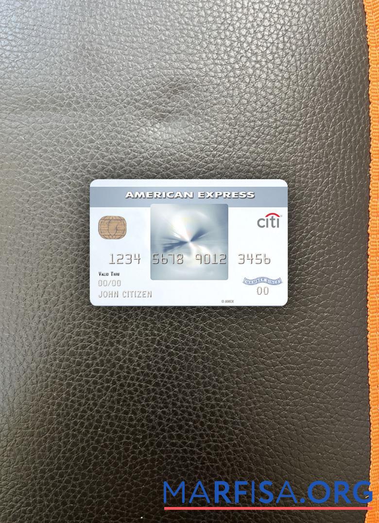 США Citibank AMEX everyday┬« Кредит Карта фотообраз Лицевая сторона образец