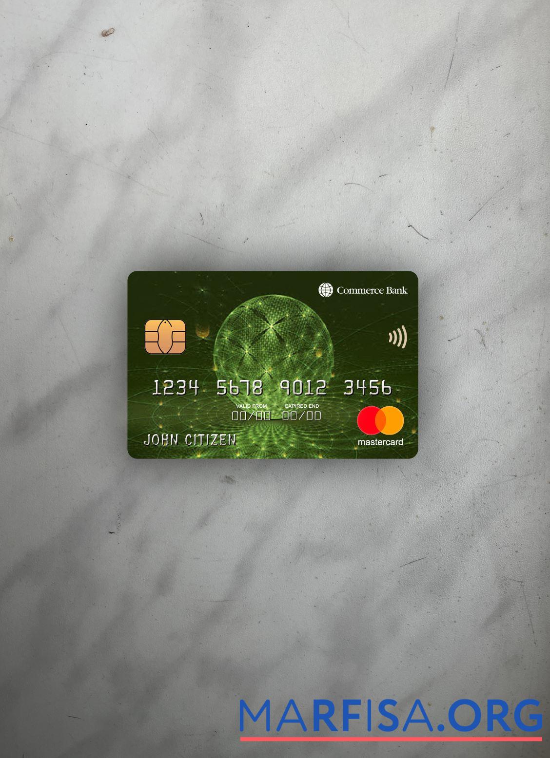 США Commerce Банковский mastercard фотообраз Лицевая сторона образец