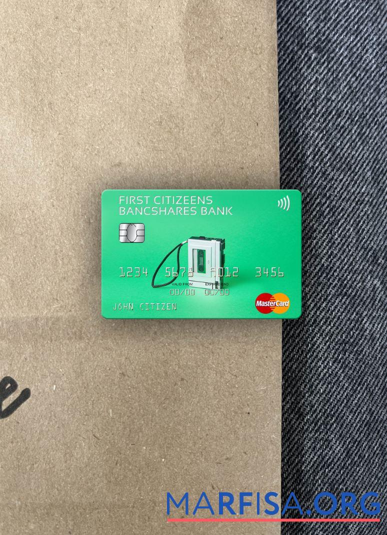 США First Citizens BancShares Банковский mastercard фотообраз Лицевая сторона шаблон