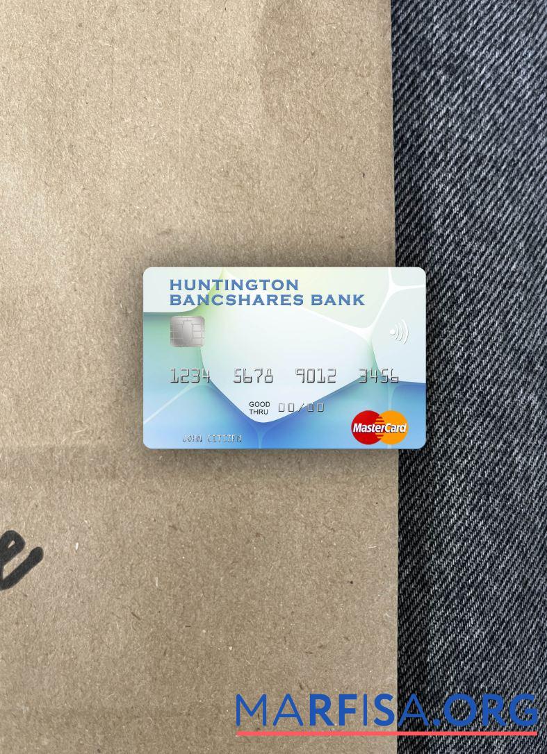 США Huntington Bancshares Банковский mastercard фотообраз Лицевая сторона макет