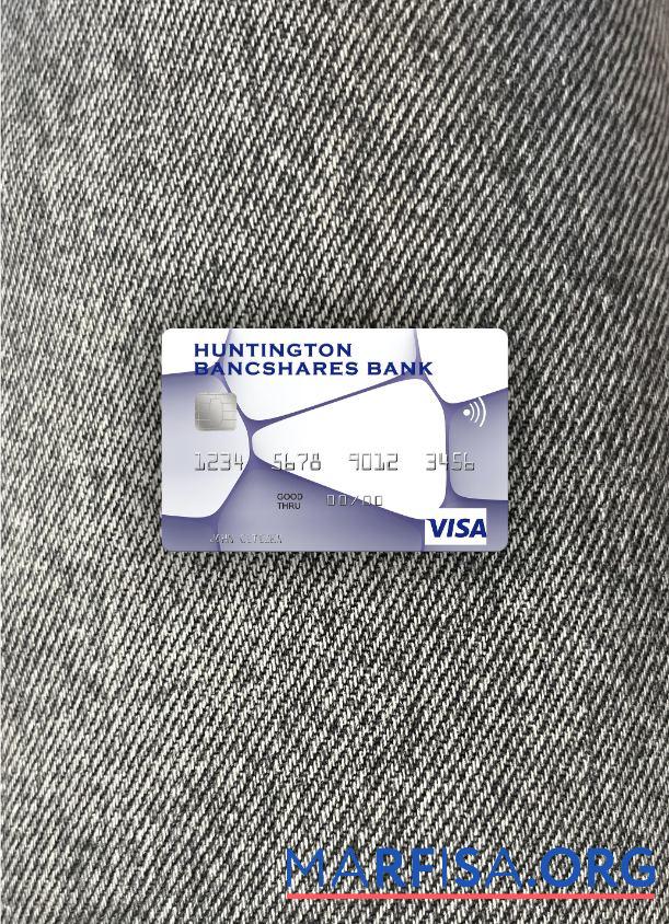 США Huntington Bancshares Банковский Виза Карта фотообраз Лицевая сторона макет