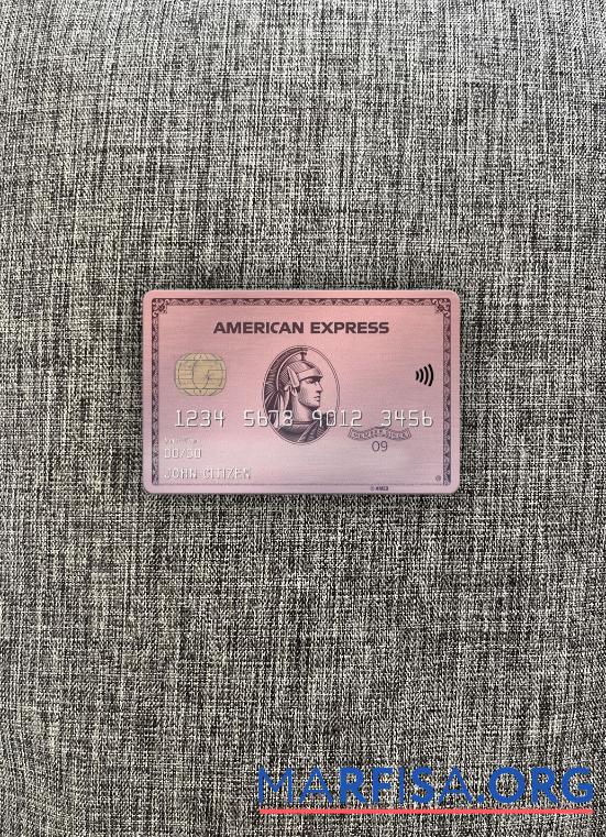 США Indiana Centier Банковский AMEX rose gold Карта фотообраз Лицевая сторона шаблон