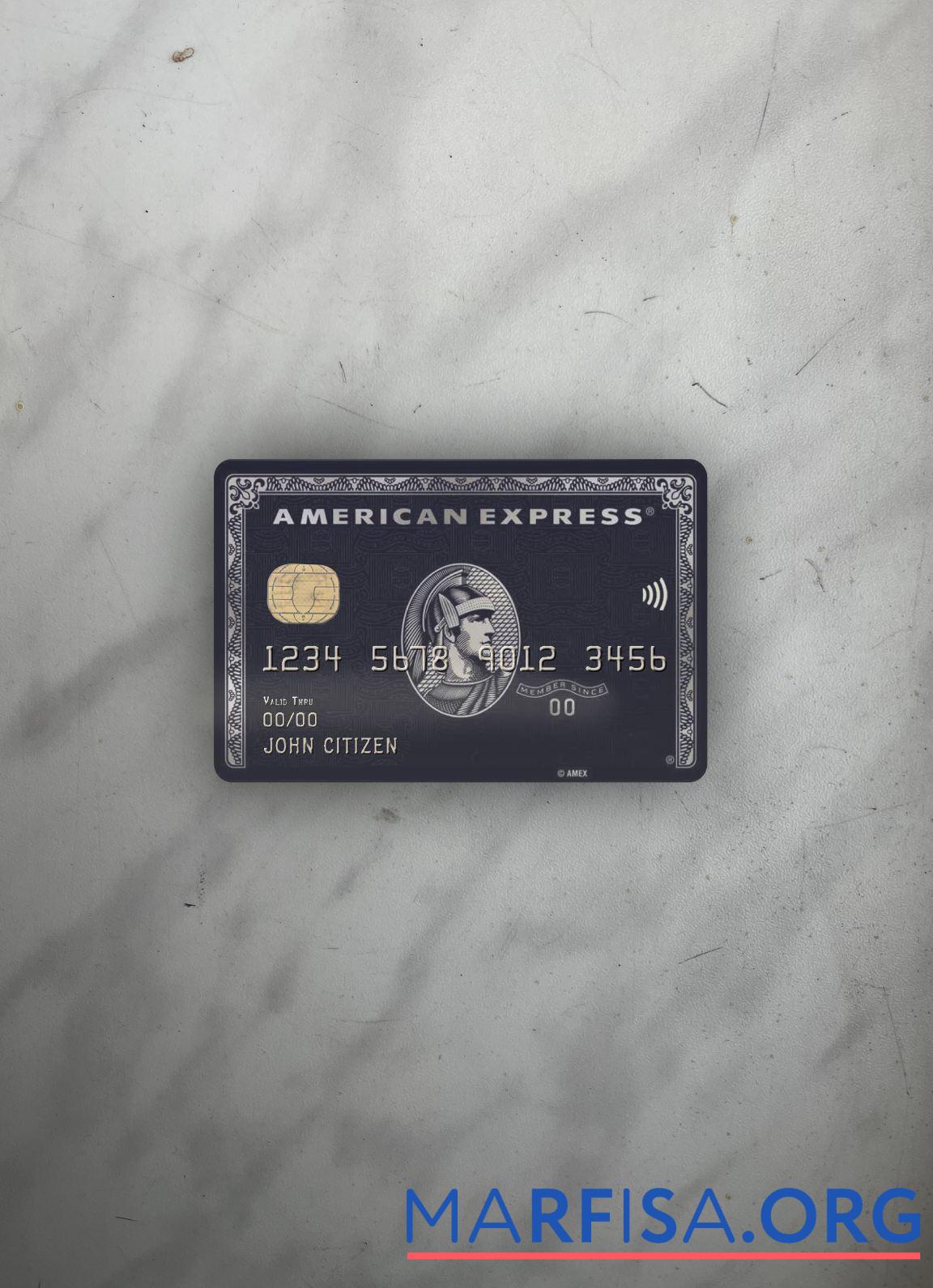 США JP Morgan Chase Банковский AMEX black Карта фотообраз Лицевая сторона макет