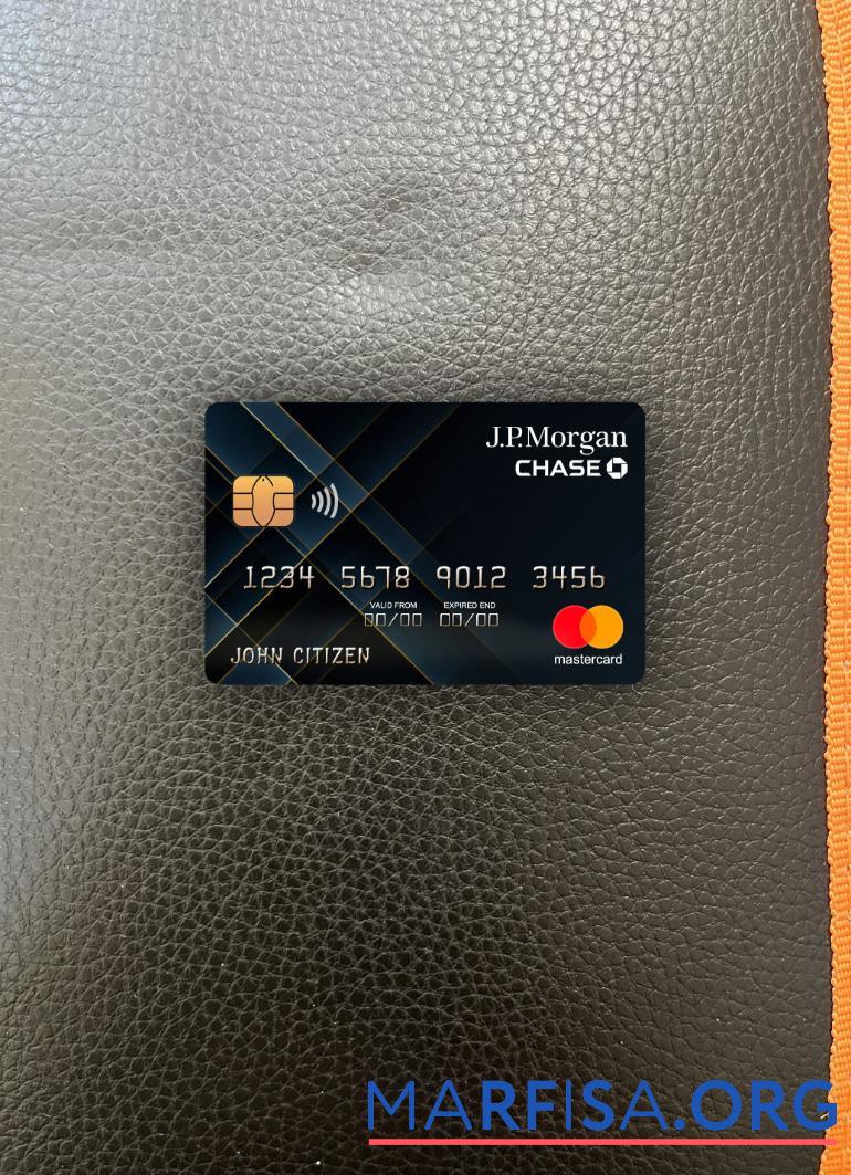 США JP Morgan Chase Банковский mastercard фотообраз Лицевая сторона макет