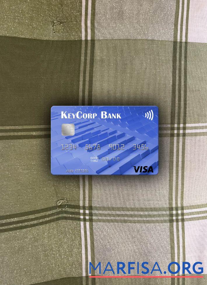 США KeyCorp Банковский Виза Карта фотообраз Лицевая сторона образец
